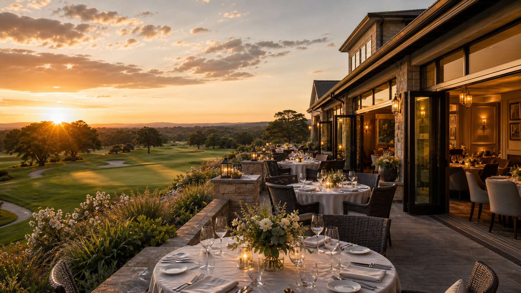 Clubhouse terrace overlooking the course